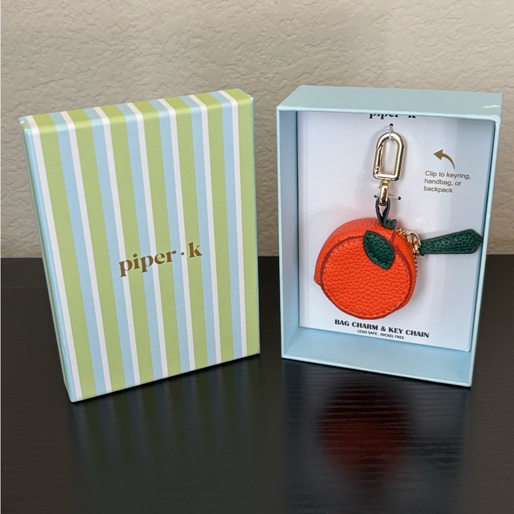 NEW Piper K Orange Bag Charm Keychain